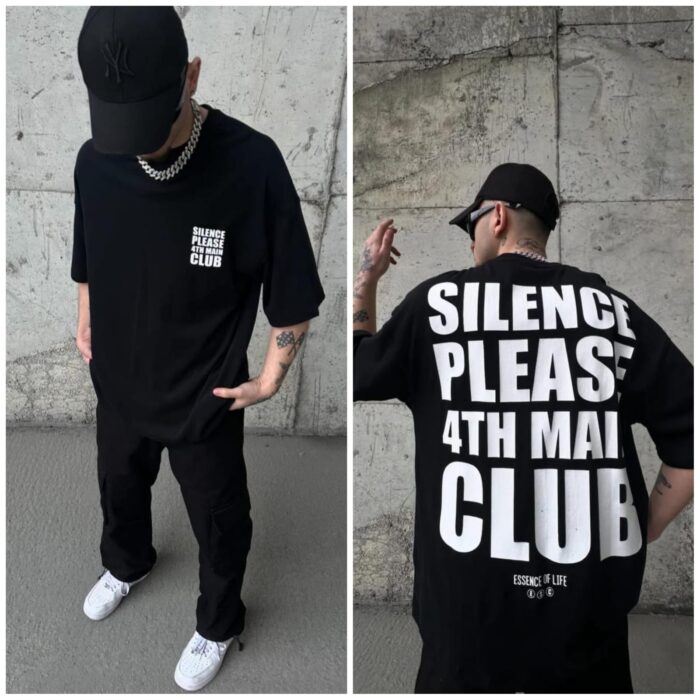 Oversize T-shirt Men Dropped Shoulder -Black | OversizeBazar - Image 1