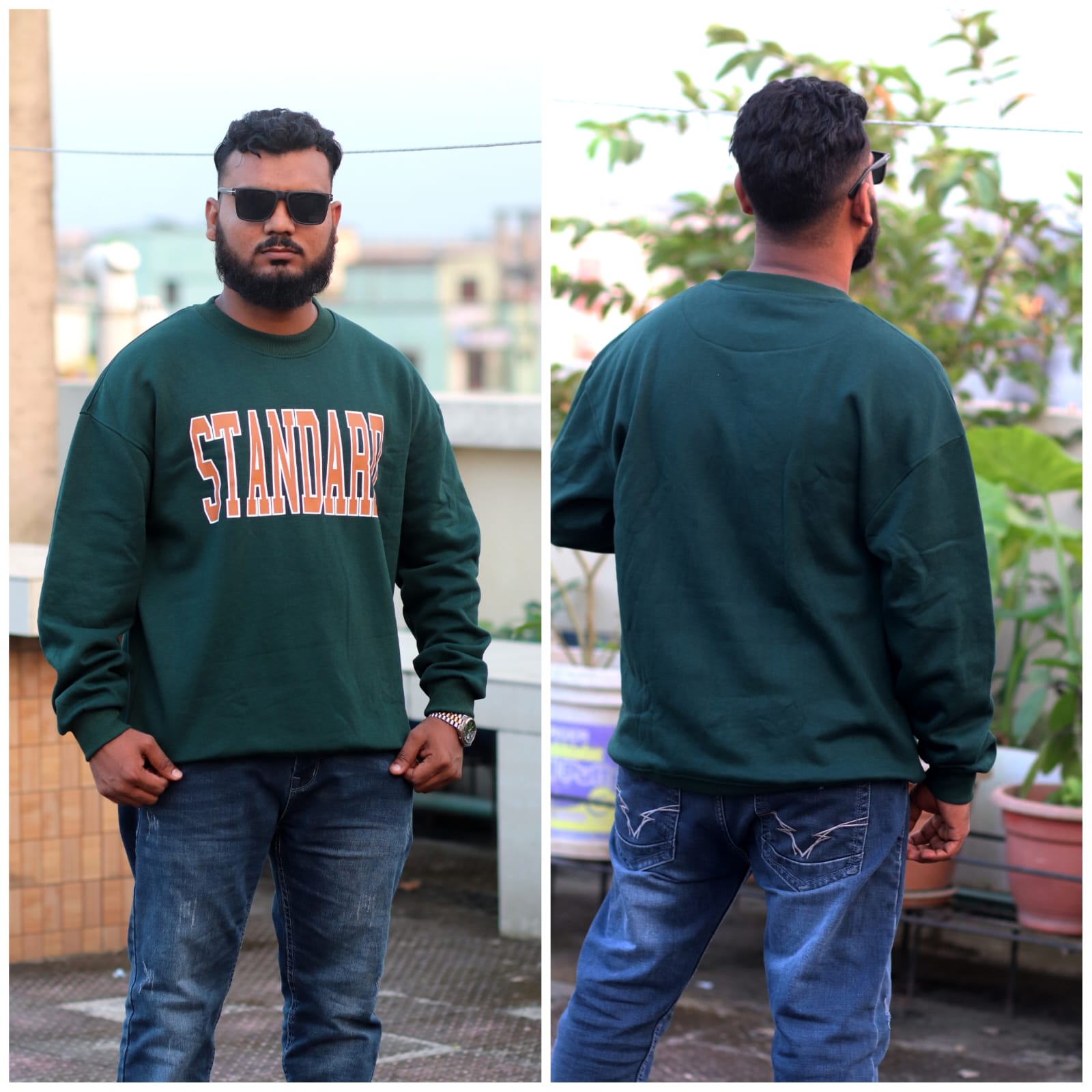 06ffec9d-9694-4277-b751-da0bcf30246e Oversize Sweep Shirt Dropped Shoulder - BOTTOL GREEN | OversizeBazar - Image 1