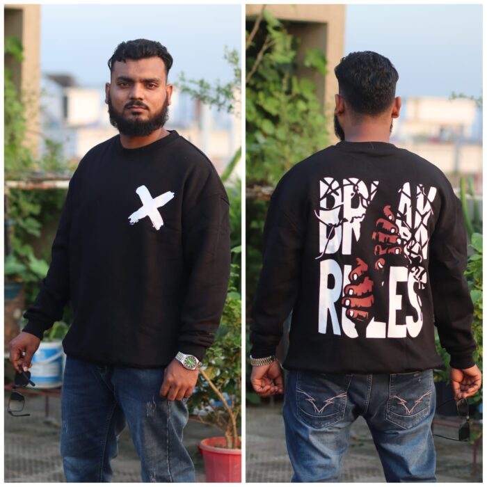 Oversize Sweep Shirt Dropped Shoulder - BLACK | OversizeBazar - Image 1