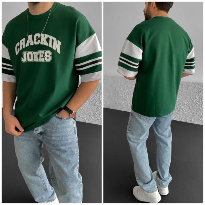 Oversize T-shirt Men Dropped Shoulder -Bottol Green | OversizeBazar - Image 1