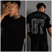 Oversize T-shirt Men Dropped Shoulder -Black | OversizeBazar