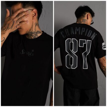 Oversize T-shirt Men Dropped Shoulder -Black | OversizeBazar