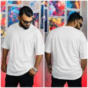 Oversize T-shirt Men's Dropped Shoulder Short Sleeve Fitness-White | OversizeBazar