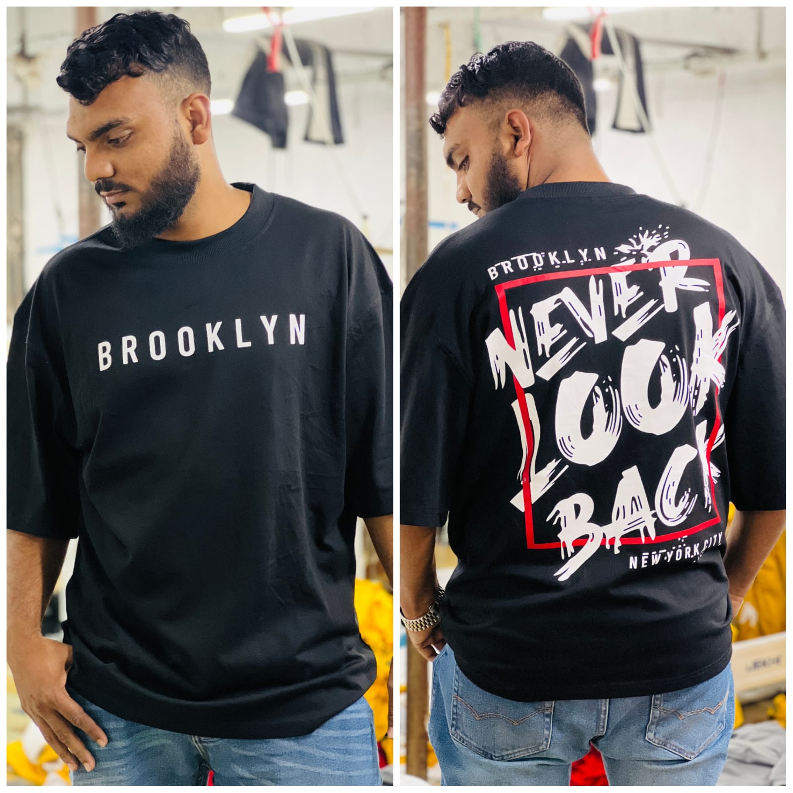 f7db4427-9d31-4282-a1f5-bea5cc464f89 Oversize T-shirt Men Dropped Shoulder -Black | OversizeBazar - Image 1