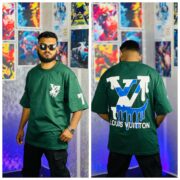 Oversize T-shirt Men Dropped Shoulder -Bottol Green | OversizeBazar