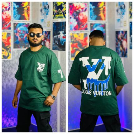 Oversize T-shirt Men Dropped Shoulder -Bottol Green | OversizeBazar
