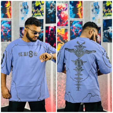 Oversize T-shirt Men’s Dropped Shoulder Short Sleeve Fitness-Purple| OversizeBazar