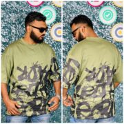 Oversize T-shirt Men’s Dropped Shoulder Short Sleeve Fitness-Olive | OversizeBazar