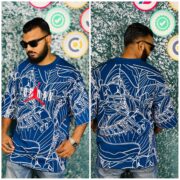 Oversize T-shirt Men Dropped Shoulder Royal blue | OversizeBazar