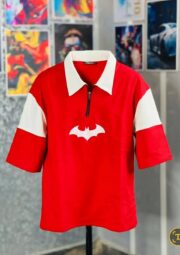 Oversize Polo Shirt  Dropped Shoulder -RED| OversizeBazar - Image 3