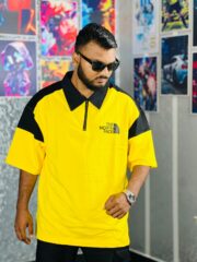Oversize Polo Shirt  Dropped Shoulder -YELLOW| OversizeBazar - Image 2