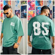 Oversize T-shirt Men’s Dropped Shoulder Short Sleeve Fitness-Olive | OversizeBazar