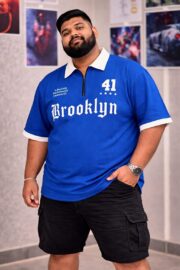 Oversize Polo Shirt  Dropped Shoulder - ROYAL BLUE| OversizeBazar