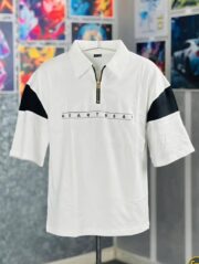 Oversize Polo Shirt  Dropped Shoulder -WHITE| OversizeBazar - Image 3